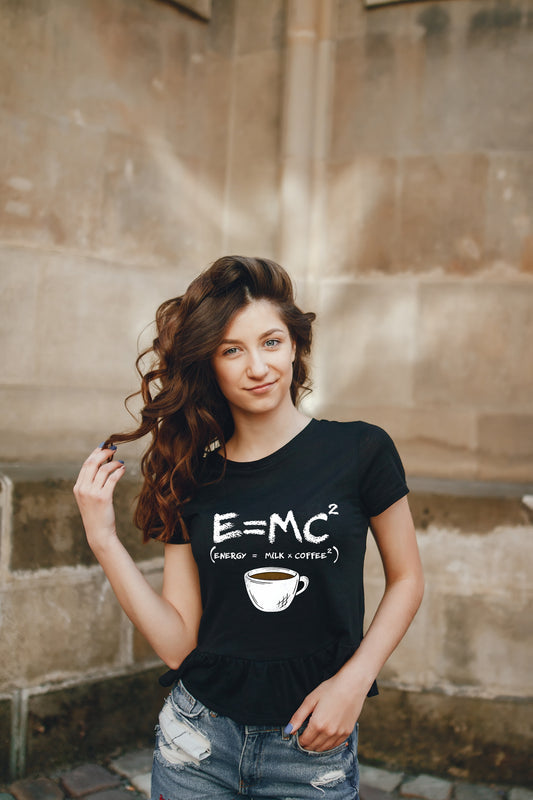 Women's "E=mc1/2" Engeenering Female Classic Crew T-Shirt